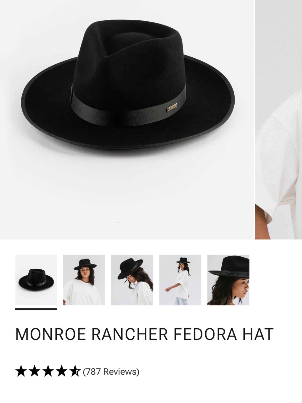 Gigi Pip Monroe Rancher Fedora Hat - Black 57 S/M